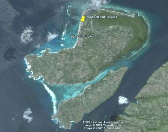 Nusa Lembongan, Bali from space